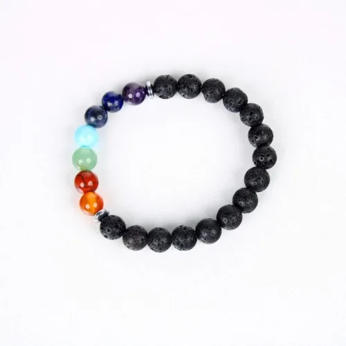 7 Chakra Lava Stone Bracelet - Image 3